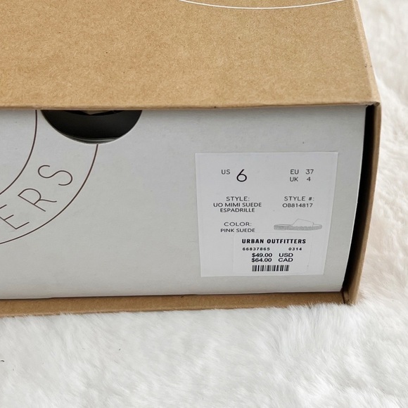 NIB Urban Outfitters Mimi Suede Espadrille Slide Sandals in Pink - Picture 7 of 8